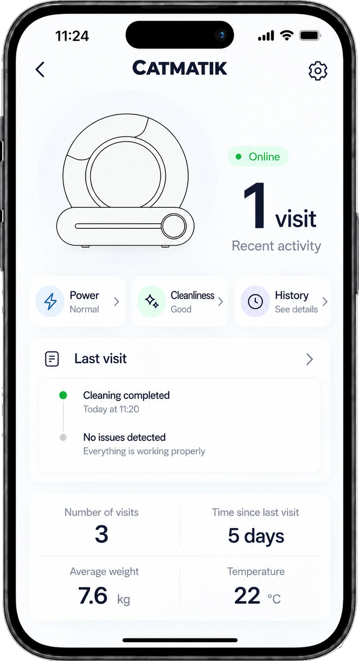 Home screen of the CatMatik app