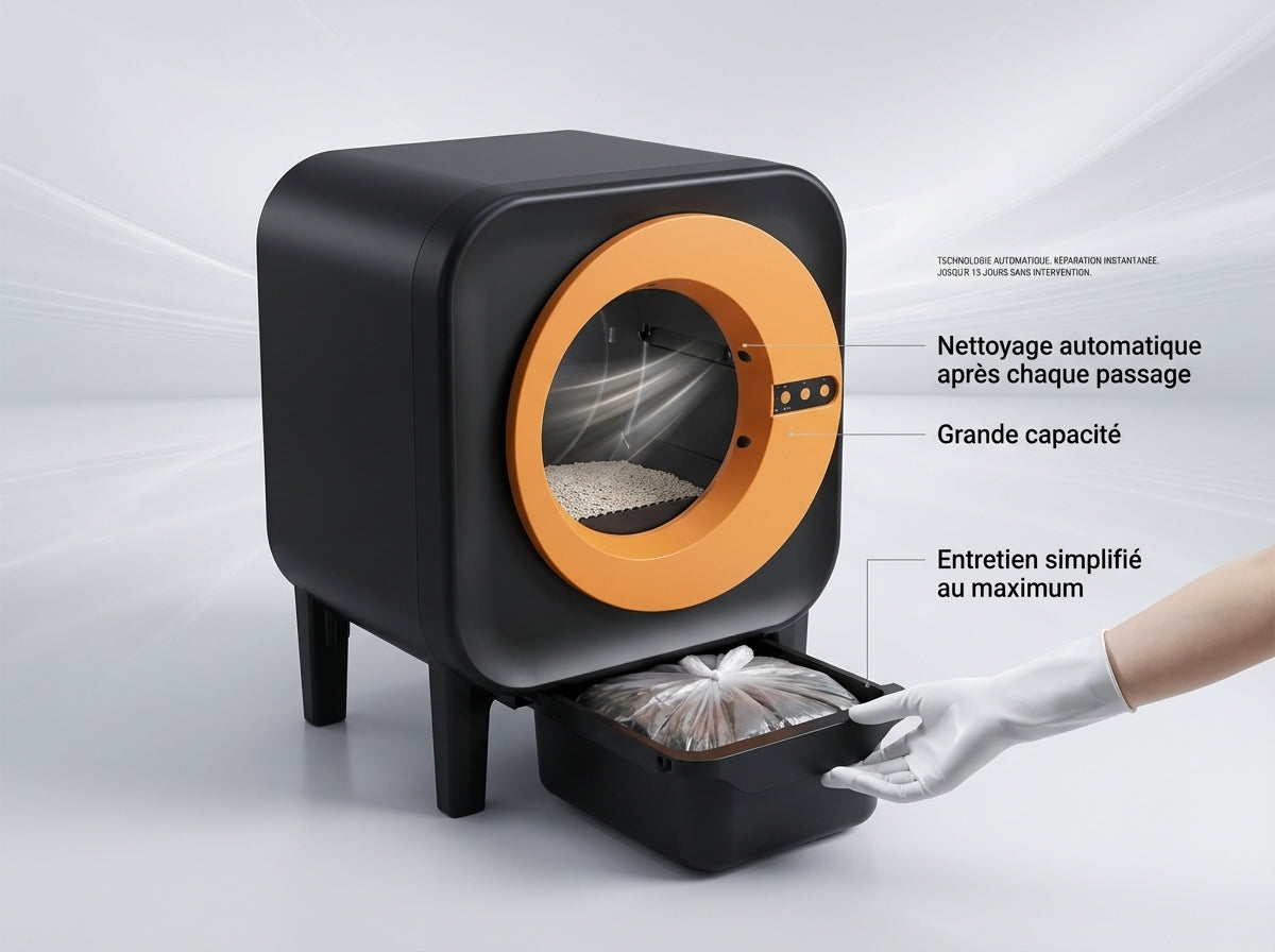 Litière Automatique Anti-Projections - Photo principale