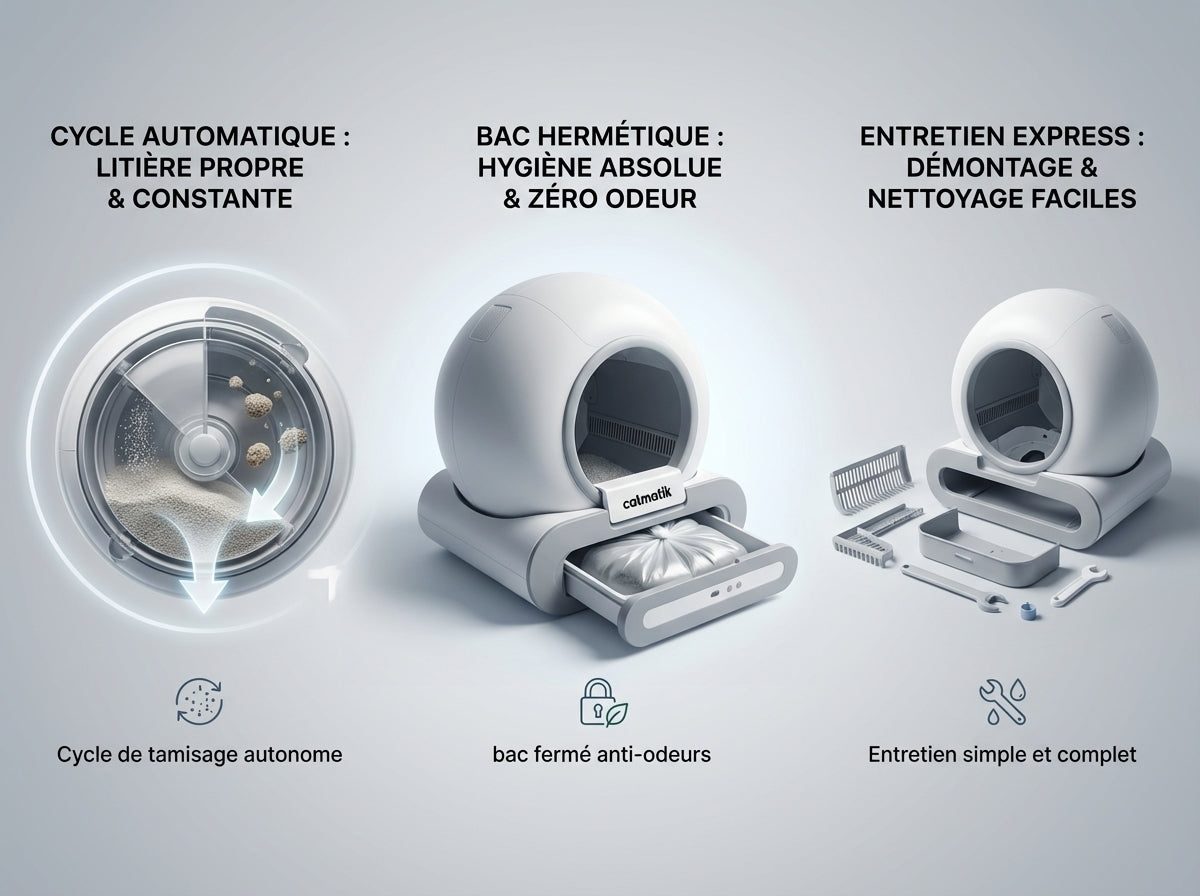 Litière Automatique Connectée Compacte - Photo principale