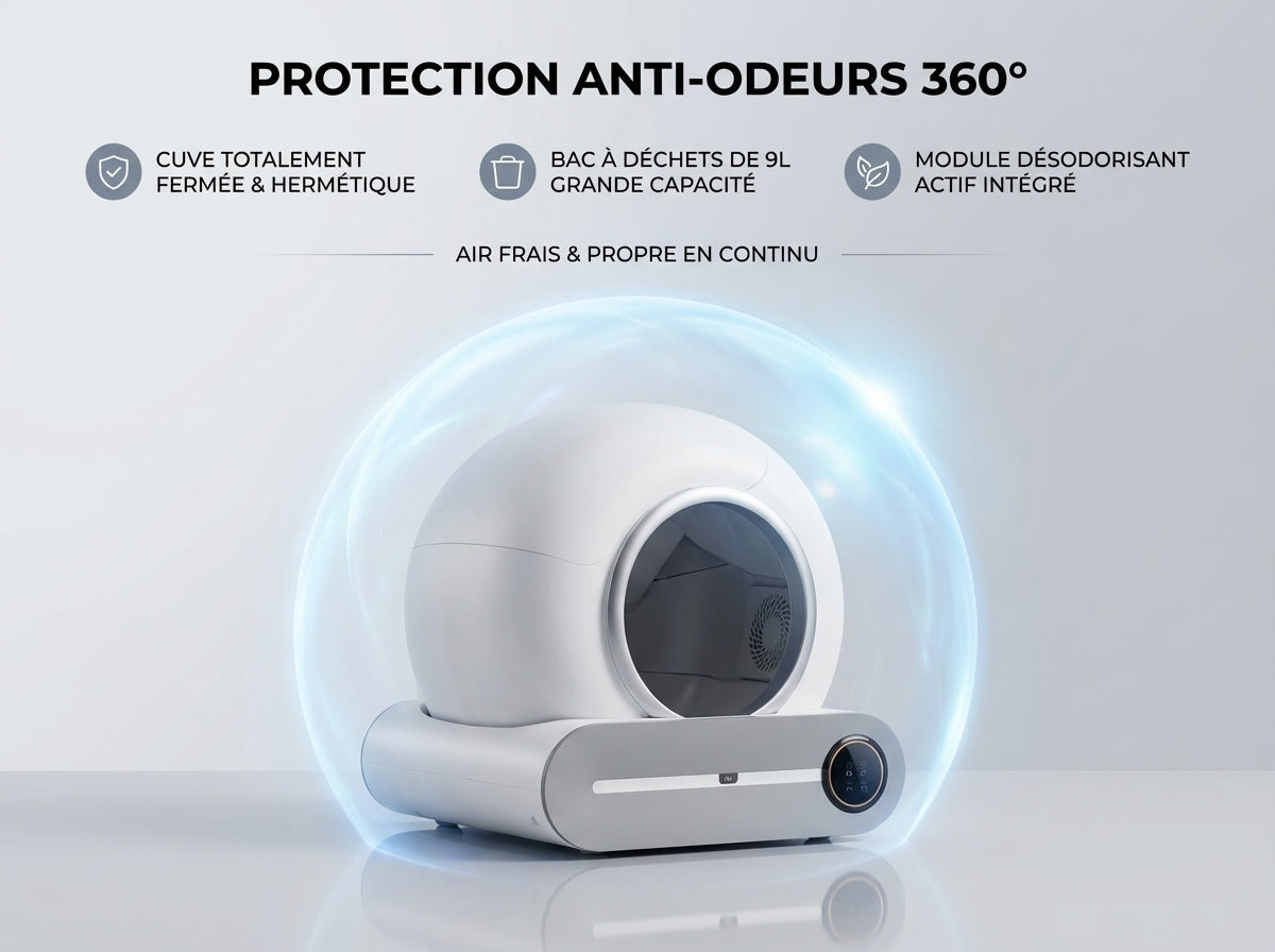 Litière Automatique Fermée Anti-Odeur - Photo principale